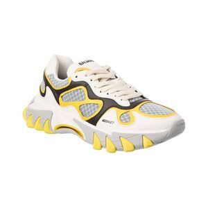 Balmain Leather & Mesh Sneaker, White